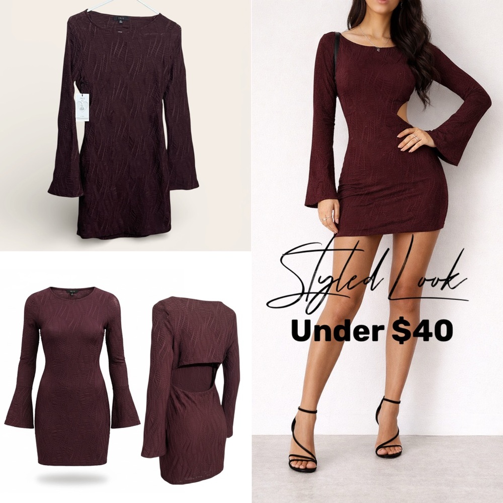 NWT Dark Romantic Bell-Sleeve Cutout Mini Dress - L (fits M/L) New Under $40